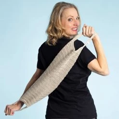 Vendor-unknown NORWAY 100% Organic Hemp Knit Exfoliating Sauna Back Scrub (with Integrated Handle)