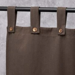 Vendor-unknown Blackout Tabbed BELMONT 100% Organic Cotton Curtains (2-Layer) (Brown/Brown)