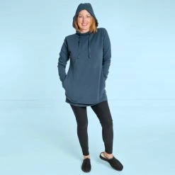 Rawganique HAYLEY Organic Cotton Fleece Tunic Hoodie (with Pockets) Tunics