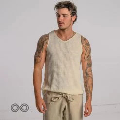 Vendor-unknown BRISBANE 100% Hemp Ribbed Tank Top (Unisex) Tops