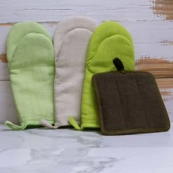 Vendor-unknown LOCH MARON Organic Hemp Pot Holder (100% Organic Cotton Fill) (No Polyester, No Fire Retardants, No Plastic, OC Thread) Kitchen