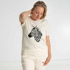 T-Shirts PUREVALLEY 100% Organic Prima Cotton Printed T-Shirt - Zebra (Unisex) Tops