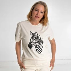 T-Shirts PUREVALLEY 100% Organic Prima Cotton Printed T-Shirt - Zebra (Unisex) Tops