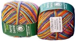 Twines 12-Strand Unwaxed Dyed Rainbow Hemp Twine