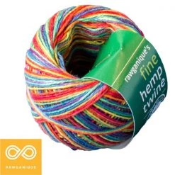 Twines DIY 3-Strand Unwaxed Dyed Rainbow Hemp Twine