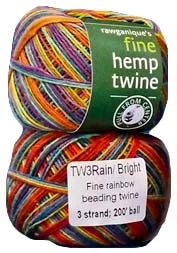 Twines DIY 3-Strand Unwaxed Dyed Rainbow Hemp Twine
