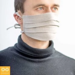 Vendor-unknown CICERO 100% Organic Linen Face Mask Mouth Mask (Elastic-free)