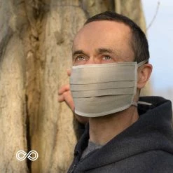 Vendor-unknown Face Coverings EVERIDGE 2-Layer Reversible Organic Linen - Org Cotton Face Mouth Mask With Filter Pocket (Elastic-Free) (Washable)