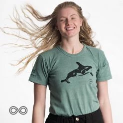 T-Shirts SONOMA Printed 100% Organic Cotton T-shirt (Made In USA) (Unisex) (Orca) Women