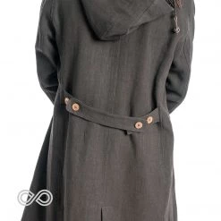 Vendor-unknown Warmwear & Outerwear DA VINCI COAT Organic Hemp Hooded Coat Lined With Organic Cotton Fleece (Black)