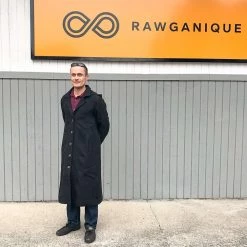 Vendor-unknown Warmwear & Outerwear DA VINCI COAT Organic Hemp Hooded Coat Lined With Organic Cotton Fleece (Black)