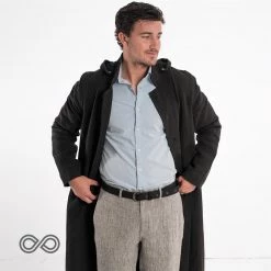 Vendor-unknown Warmwear & Outerwear DA VINCI COAT Organic Hemp Hooded Coat Lined With Organic Cotton Fleece (Black)