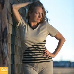 T-Shirts AUVERGNE V Neck 100% Organic Hemp Tee Tops