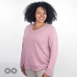 Vendor-unknown MONT BLANC V-Neck 100% Organic Hemp Knit Tunic Top Women