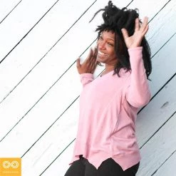 Vendor-unknown MONT BLANC V-Neck 100% Organic Hemp Knit Tunic Top Women