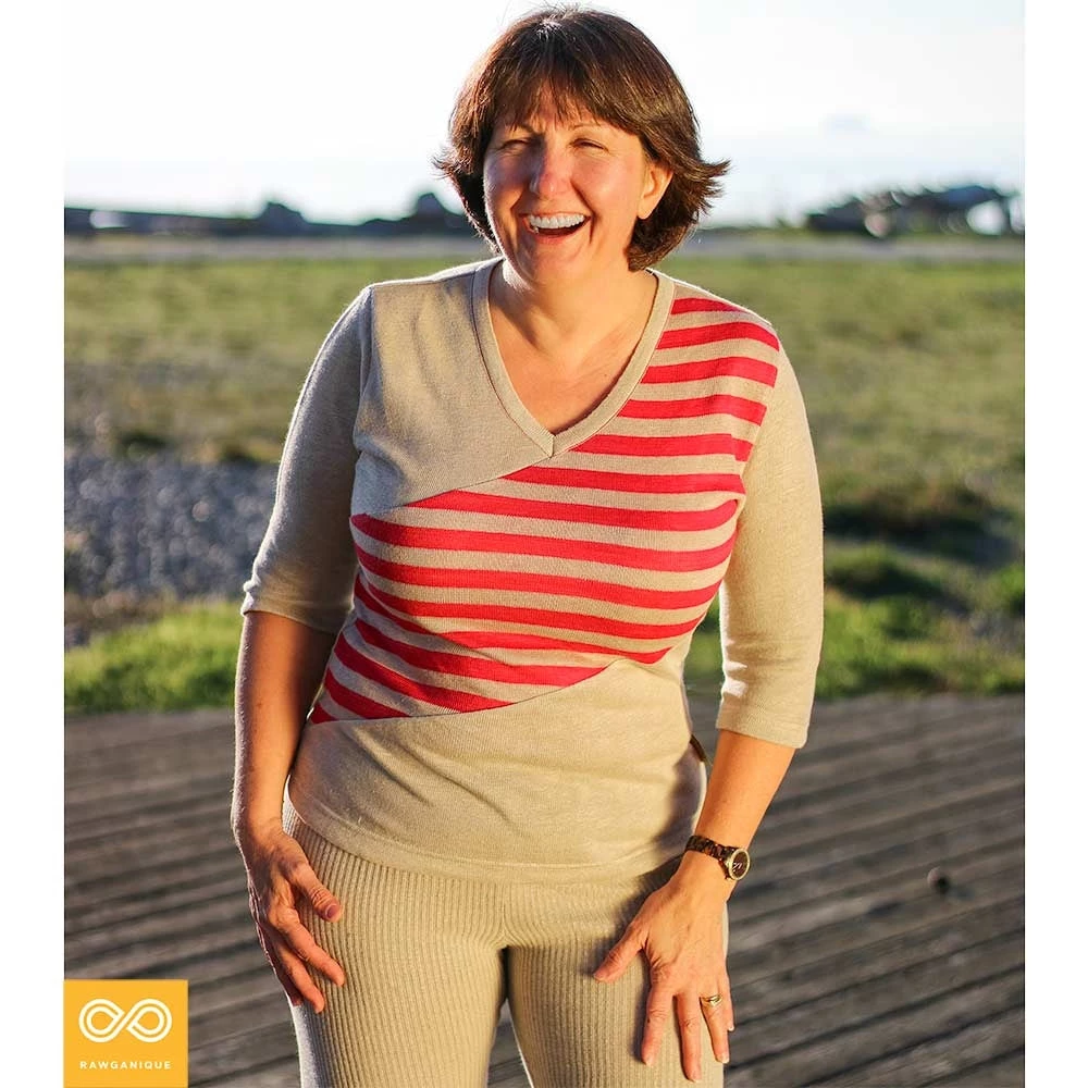 Vendor-unknown Women KEW GARDENS V-Neck 100% Hemp Blouse (3/4 Sleeves) 2 Vendor-unknown Women KEW GARDENS V-Neck 100% Hemp Blouse (3/4 Sleeves)