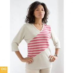 Vendor-unknown Women KEW GARDENS V-Neck 100% Hemp Blouse (3/4 Sleeves) 12 Vendor-unknown Women KEW GARDENS V-Neck 100% Hemp Blouse (3/4 Sleeves)