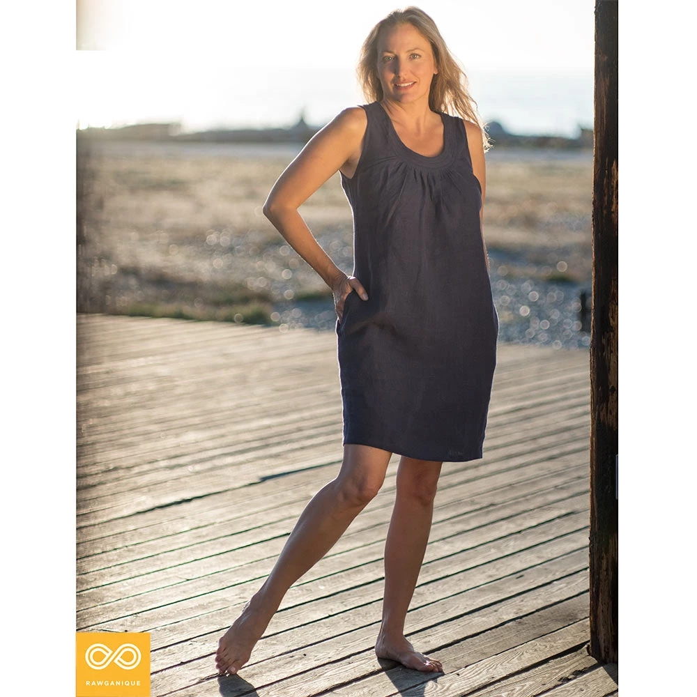 Vendor-unknown SUMMER BREEZE 100% Organic Hemp Dress (Hemstitched Neckline, With Pockets) Dresses 4 Vendor-unknown SUMMER BREEZE 100% Organic Hemp Dress (Hemstitched Neckline, With Pockets) Dresses