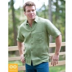 Vendor-unknown Montmartre Slim-Fit Short-Sleeve Hemp Shirt (Closeout) Clearance