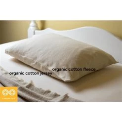 Rawganique Sheets WEMBLEY Organic Cotton Fleece - Jersey Reversible Pillowcase