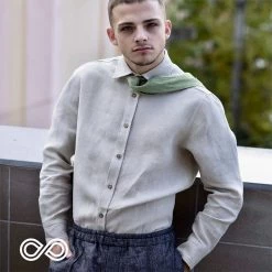 Vendor-unknown Men BOSTON 100% Organic Hemp Long-Sleeve Dress Shirt