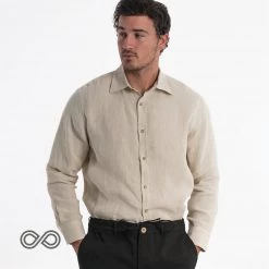 Vendor-unknown WELLINGTON Organic Linen Long-Sleeve Oxford Shirt