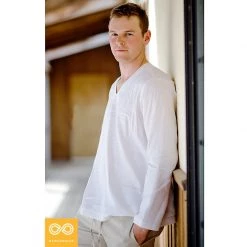 Vendor-unknown Tops Curved V Mindful Hemp Shirt (RG539)