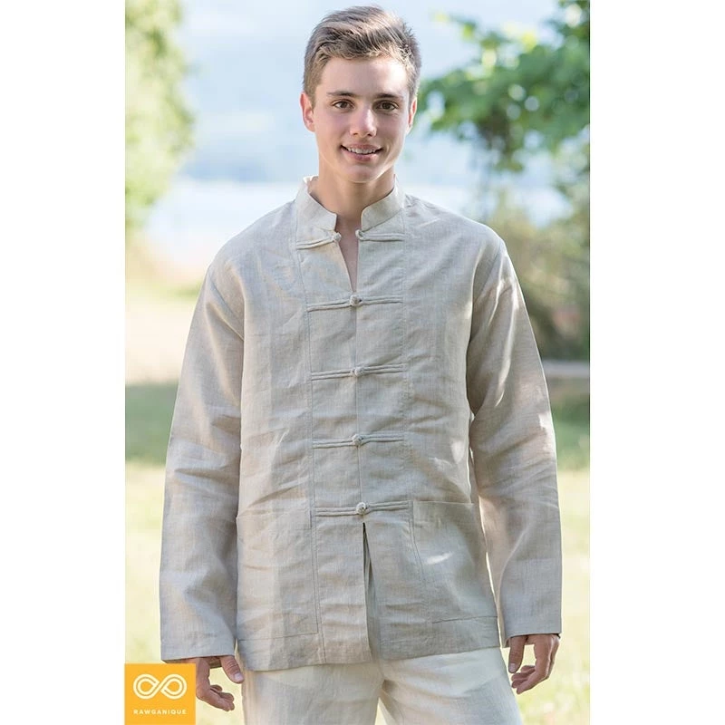 Vendor-unknown HILL TRIBE Kung Fu Collar Hemp Shirt (Long-sleeved) (Unisex) 6 Vendor-unknown HILL TRIBE Kung Fu Collar Hemp Shirt (Long-sleeved) (Unisex)