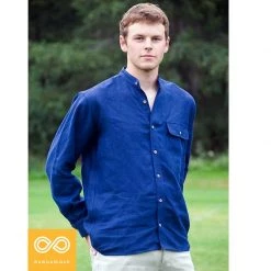 Vendor-unknown DOME SQUARE Hemp Banded Collar Shirt (Discontinued) Shirts