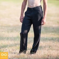 Vendor-unknown Eco-Couture Flat Front Hemp Dress Pants Slacks