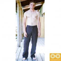 Vendor-unknown Eco-Couture Flat Front Hemp Dress Pants Slacks