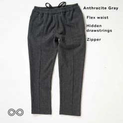 Vendor-unknown Men REDMOND 100% Organic Cotton Fleece Flex Waist Jogger Pants (With Zipper)