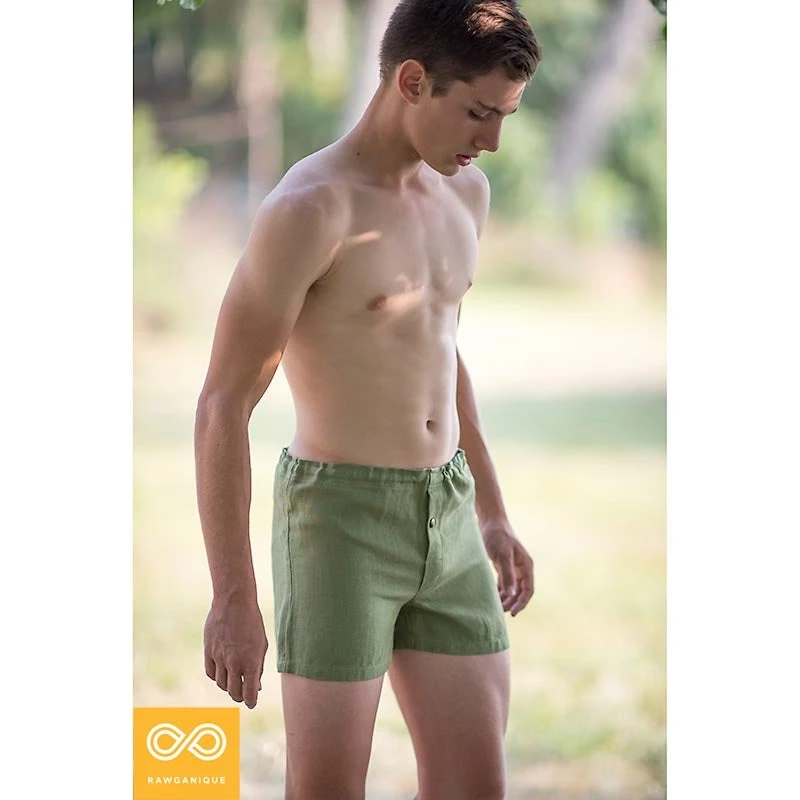 Vendor-unknown Men GREENWICH Elastic-free 100% Organic Hemp Boxers Woven (OC Thread, Nut Button) 18 Vendor-unknown Men GREENWICH Elastic-free 100% Organic Hemp Boxers Woven (OC Thread, Nut Button)