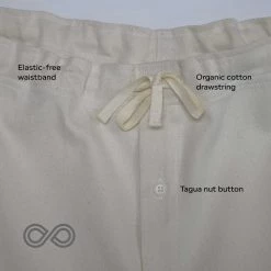 Vendor-unknown Men BUXTON Elastic-free 100% Organic Cotton Twill Drawstring Boxers (OC Thread, Nut Button)
