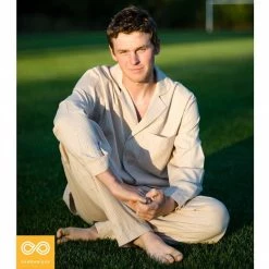 Vendor-unknown APPALACHIA Unisex Organic Cotton Pajamas Pecan Praline (Colorgrown Striped) Lingerie & Sleepwear