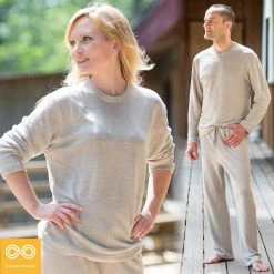 Vendor-unknown RODIN Elastic-free 100% Organic Irish Linen Knit Top & Bottom Set (PJ Or Sweats)