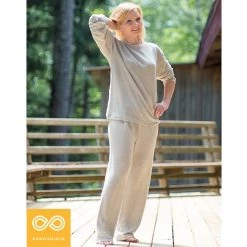 Vendor-unknown RODIN Elastic-free 100% Organic Irish Linen Knit Top & Bottom Set (PJ Or Sweats)