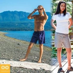 BONDI BEACH 100% Organic Hemp Swimming Shorts (Lined) (One Inside Pocket - No Side Pockets)