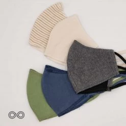 Vendor-unknown ShoesBags&More VIVALDI 2-Layer 100% Organic Cotton Face Mask Mouth Mask With Filter Pocket (Elastic-Free) (Washable)