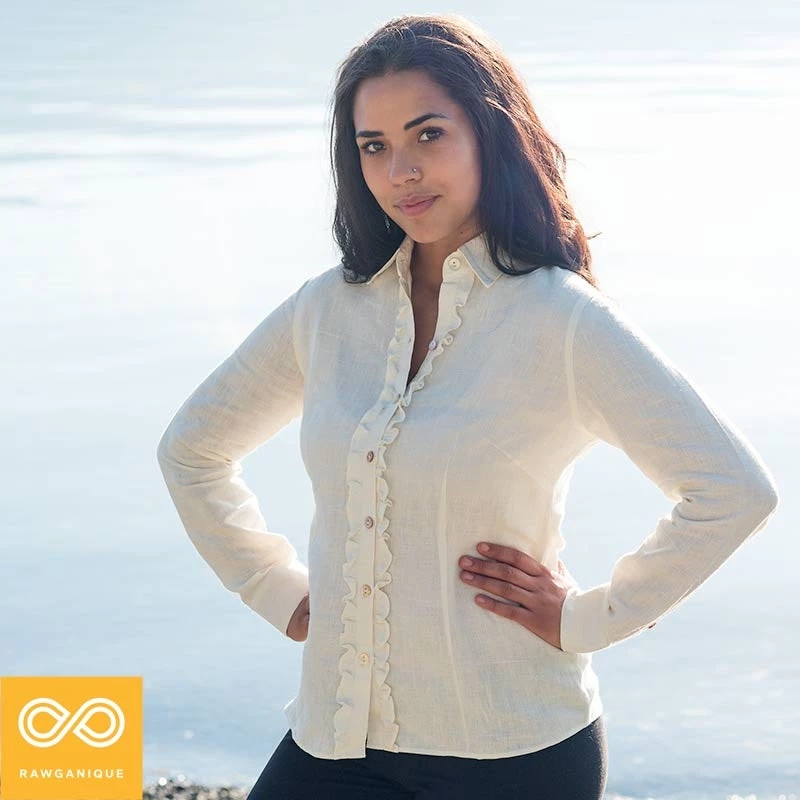 Vendor-unknown Women JOSIE Organic Linen Ruffle Blouse (Discontinued) 1 Vendor-unknown Women JOSIE Organic Linen Ruffle Blouse (Discontinued)