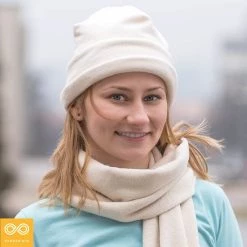 Vendor-unknown EVEREST Reversible 100% Organic Cotton Fleece Warm Winter Ski Hat Beanie (No Polyester, No Plastic) Warmwear & Outerwear