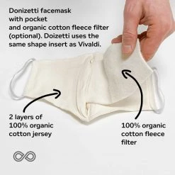 Vendor-unknown DONIZETTI 2-Layer Organic Cotton Jersey Face Mask Mouth Mask With Elastic Face Coverings