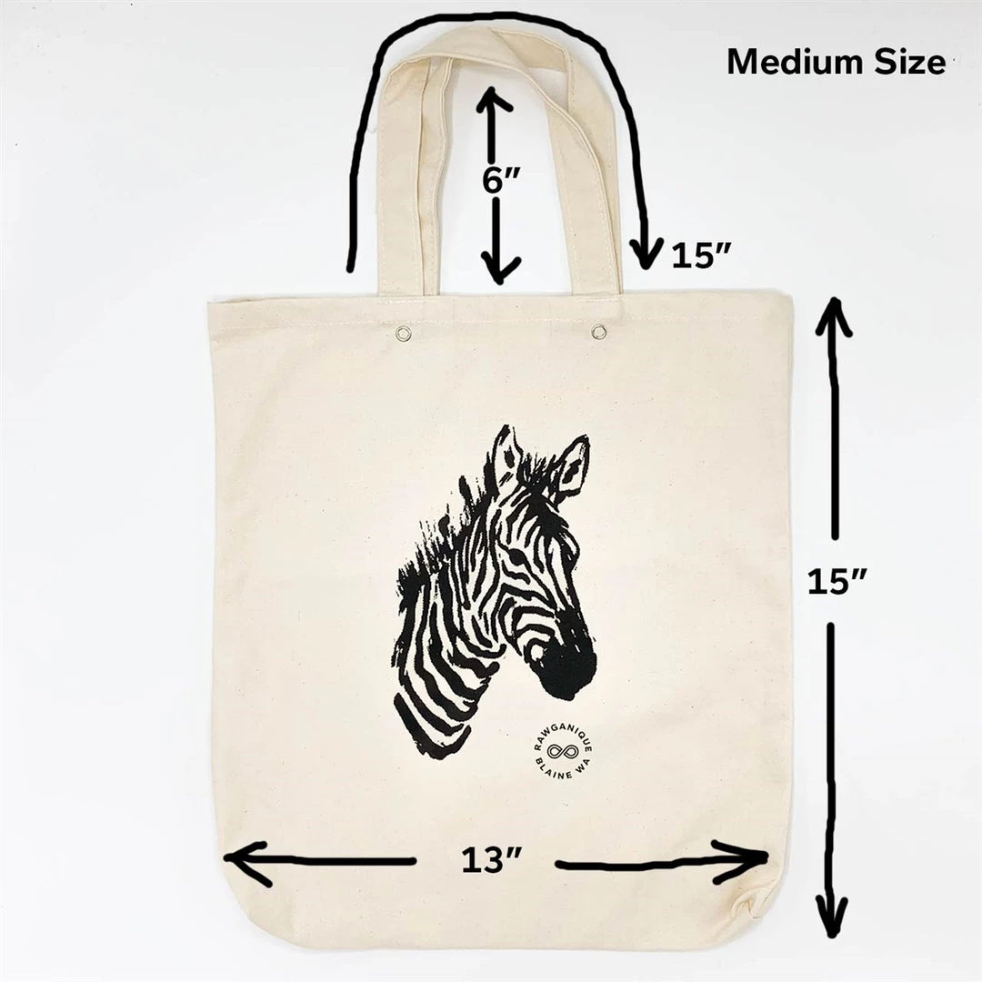 Vendor-unknown Printed Tees & More CLOVERDALE 100% Organic Cotton Shopping Bag Made In USA - Zebra (Plastic-free) 3 Vendor-unknown Printed Tees & More CLOVERDALE 100% Organic Cotton Shopping Bag Made In USA - Zebra (Plastic-free)