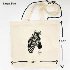 Vendor-unknown Printed Tees & More CLOVERDALE 100% Organic Cotton Shopping Bag Made In USA - Zebra (Plastic-free) 7 Vendor-unknown Printed Tees & More CLOVERDALE 100% Organic Cotton Shopping Bag Made In USA - Zebra (Plastic-free)