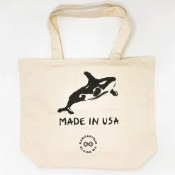 Vendor-unknown CLOVERDALE 100% Organic Cotton Shopping Bag Made In USA - Orca Printed Tees & More