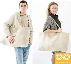 Vendor-unknown GIANT Food Haul 100% Organic Hemp Shopping - Travel Bag (Plastic-free)