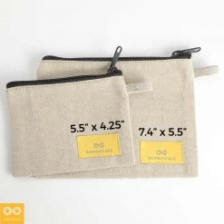Vendor-unknown Seville Hemp Stiff Canvas Zippered Pouch Bag (Phone & Passport) (~7.4 X 5.5