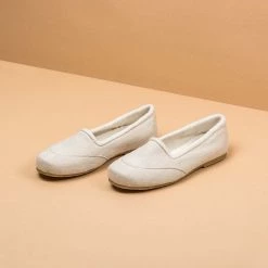Shoes Women’s Footwear SNOW WHITE Handmade Hemp Ballet Flats (Lined With 100% Organic Cotton Fleece)