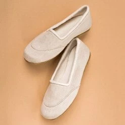 Shoes Women’s Footwear SNOW WHITE Handmade Hemp Ballet Flats (Lined With 100% Organic Cotton Fleece)