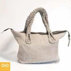 Vendor-unknown ShoesBags&More Bespoke Handmade 100% Organic French Flax Linen Handbag (Claremont)